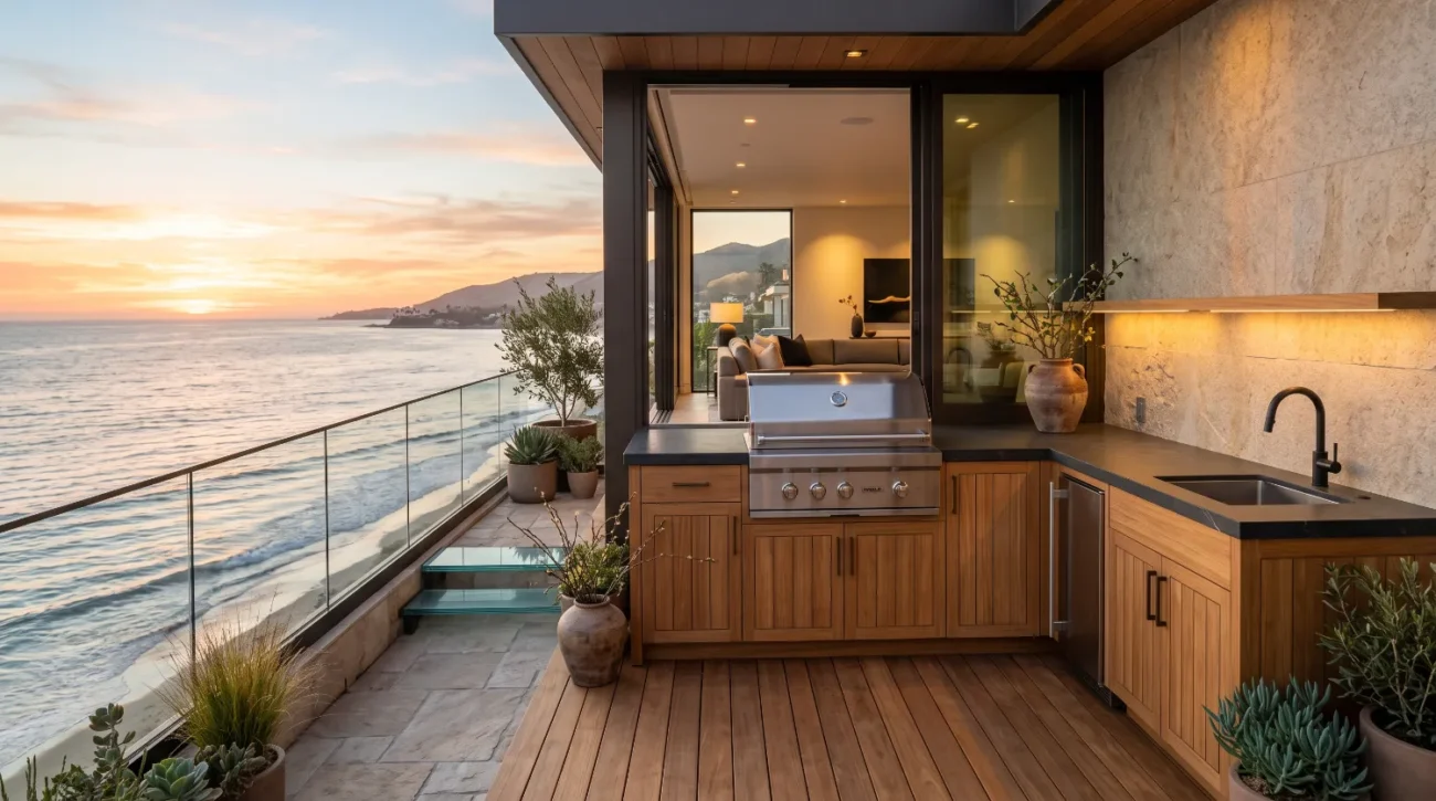 outdoor kitchen teak ideas